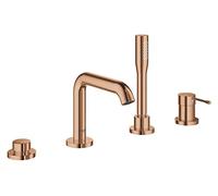 GROHE Essence New Parties de finition pour robinet de bain sur gorge 4 trous avec inverseur, bec déversoir, douchette et flexible 200cm Warm sunset brillant (cuivre) 19578DA1