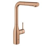 GROHE Essence - Mitigeur monocommande de cuisine taille L avec bec orientable et douchette extractible warm sunset brossé