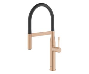 GROHE Essence nouveau robinet de cuisine 1 trou avec douchette professionnelle auto avec inverseur douchette chaude coucher de soleil brossé 30294DL0
