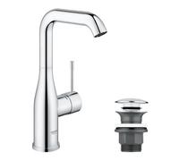 GROHE Essence - Mitigeur monocommande lavabo taille L avec bec orientable avec bonde de vidage Push-Open chrome