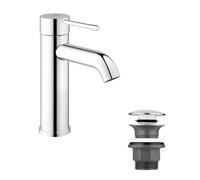 Grohe Essence mitigeur lavabo 23797001 Taille S, chromé , avec ouverture par pression garniture de vidange
