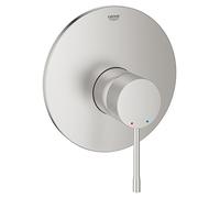 GROHE Essence, set de finition pour mitigeur de douche mural | sans corps encastré, rosace métallique, fixation invisible, joints de rosace et de tige (acier inox, 19286DC1)