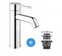 Grohe Essence - set mitigeur de lavabo taille S + Bonde clic clac Grohe pour lavabo avec trop-plein (23590001-CLICCLAC)