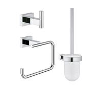 GROHE Essentials Cube - Ensemble accessoires WC 3 en 1 chrome / satiné