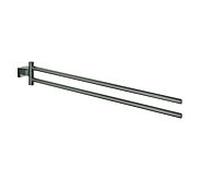 Grohe Essentials Cube serviettes 40624AL1 graphite dur brossé, 2 bras, 43,9 cm, pivotant, fixation invisible