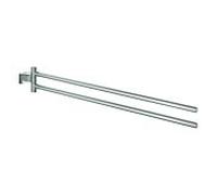 Grohe Essentials Cube serviettes match0 40624DC1 supersteel, 2 bras, 43,9 cm, pivotant, fixation invisible