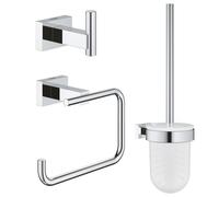 GROHE Essentials Cube - Ensemble accessoires WC 3 en 1 chrome / satiné