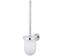 GROHE Essentials, ensemble brosse WC, sans perçage | à coller ou à visser, fixation invisible, vis & chevilles incluses, sans colle (chrome, 40374001)
