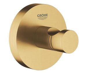 GROHE Essentials - Patère murale pour Salle de Bains, Porte-serviette mural, Fixations Cachées, Platine de Fixation Incluse, Métal, A coller ou à visser, Gold Brossé, 40364GN1