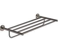 GROHE Essentials, porte-drap de bain multiple, sans perçage | Porte-serviette pour plusieurs serviettes, fixation invisible, métal (anthracite, 40800A01)