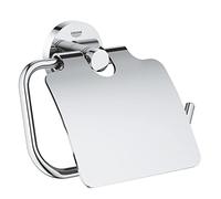 GROHE Essentials, porte-papier WC pour les toilettes, sans perçage | à coller ou visser, fixation invisible, vis & chevilles incl., sans colle (chrome, 40367001)
