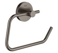 GROHE Porte-rouleau de papier toilette Essentials 40689AL1 sans couvercle, graphite dur brossé