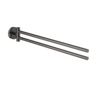 Grohe - Essentials Porte-serviettes en métal avec 2 bras pivotants, Hard Graphite (40371A01)