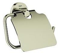 Grohe Essentials porte- WC 40367BE1 nickel, avec couvercle, fermeture dissimulée