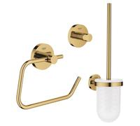 Grohe Essentials Set WC en 3 parties avec porte-brosse WC, crochet, et porte-rouleau sans couvercle cool sunrise (or) sw99004/sw99028/sw99044/