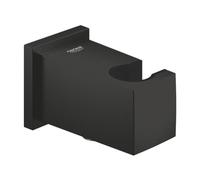 GROHE Euphoria Cube, Coude de Sortie de Douche avec Support Mural pour Douchette à main (Filetage de Raccordement Mâle 1/2 Pouce, Protection Contre le Retour d’Eau), Noir Mat, 263702430