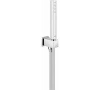 GROHE Euphoria Cube Stick Ensemble de Douche (Pommeau de Douche 1 jet, Support Mural et Flexible SilverFlex 1.25m), Economie d'Eau, Chromé, 26405000