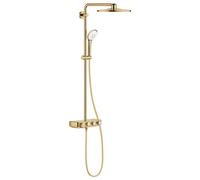Grohe Euphoria ensemble de douche mural avec thermostat avec douche pluie doré 26507GL0