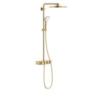 Grohe système de douche 26507GN0 cool sunrise brossé, avec thermostat AP, bras de douche pivotant de 45 cm