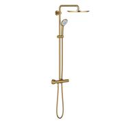 GROHE Euphoria XXL Colonne de douche avec robinet thermostatique et douche de tête Rainshower Cosmo 310 et douchette cool sunrise brossé (or) 26075gn0