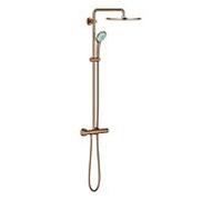Grohe Euphoria XXL Colonne de douche avec robinet thermostatique et douche de tête Rainshower Cosmo 310 et douchette warm sunset brossé 26075dl0