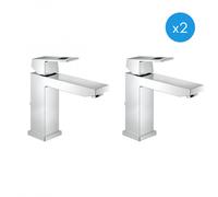 Grohe - Eurocube - Lot de 2 mitigeurs monocommande 1/2" LavaboTaille M (23445000-DUO)