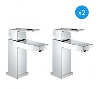 Grohe - Eurocube - Lot de 2 mitigeurs monocommande 1/2" LavaboTaille S (2313200E-DUO)