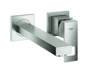 Grohe Eurocube Mélangeur lavabo 2 trous, montage encastré, saillie 231mm, 23447DC0, Couleur: acier super