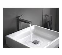 Grohe Eurocube mitigeur lavabo 23406AL0 graphite dur brossé, taille XL, corps lisse, pour lavabos sur pied