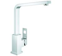 GROHE Eurocube Mitigeur monocommandé pour évier, saillie 202mm, bec fonte orientable, 31255000, Couleur: chrome