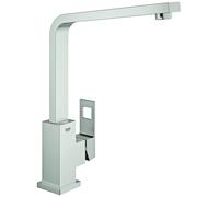 GROHE Eurocube Mitigeur monocommandé pour évier, saillie 202mm, bec fonte orientable, 31255DC0, Couleur: acier super
