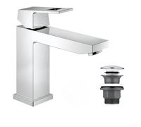 Grohe - Eurocube Set Mitigeur monocommande 1/2" Lavabo Taille M + Bonde clic clac Grohe pour lavabo avec trop-plein (23446000-CLICCLAC)