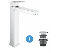 Grohe - Eurocube Set Mitigeur monocommande 1/2" LavaboTaille XL + Bonde clic clac Grohe pour lavabo avec trop-plein (23406000-CLICCLAC)