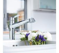 GROHE Mitigeur monocommande d'évier Eurodisc Cosmopolitan extractible spray de rinçage 32257002