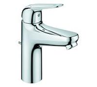 Grohe Euroeco Mitigeur monocommandé pour lavabo, M-Size, saillie 116mm, vidage à tirette plastique, 24265001