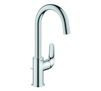Grohe Euroeco Mitigeur monocommandé pour lavabo, L-Size, saillie 140mm, vidage à tirette, orientable, EcoMode, 24272001