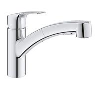 GROHE Eurosmart 30306001 Robinet de cuisine extractible à double pulvérisation avec pulvérisateur, 1,75 GPM, chromé