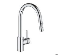 Grohe - Eurosmart Cosmopolitan Mitigeur cuisine avec douchette extractible 2 jets, col de cygne, Chrome (31481001)