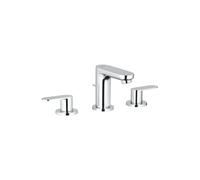 GROHE Eurosmart Cosmopolitan, mitigeur lavabo 3 trous, vidage à tirette | Robinet salle de bains avec cartouche céramique de qualité, bec à hauteur standard confortable (chrome, 20187000)