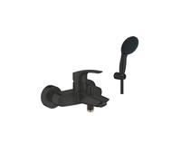 GROHE Eurosmart Ensemble pour baignoire - mitigeur monocommande - installation apparente - douchette ronde - noir mat SW1077467/SW1108764