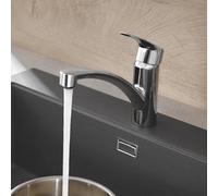 Grohe Eurosmart Mitigeur de cuisine pivotant, avec douchette extractible, 30506000,