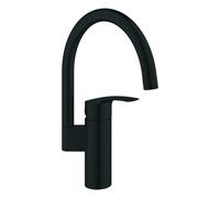 GROHE Eurosmart Mitigeur monocommandé pour évier, saillie 183mm, bec haut, orientable, 332022433, Couleur: Noir mat