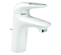 Grohe Eurostyle Mitigeur monocommandé pour lavabo, S-Size, saillie 110mm, vidage à tirette, EcoMode, manette ouverte, 23374LS3, Couleur: Blanc Lune