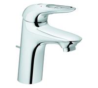 Grohe Eurostyle Mitigeur monocommandé pour lavabo, S-Size, saillie 110mm, vidage à tirette, manette ouverte, 33558003, Couleur: chrome