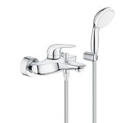 GROHE Eurostyle New robinet baignoire avec inverseur avec raccords avec ensemble de douche avec manette fermée chrome/blanc 2372930a