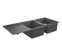 Grohe évier encastré composite 31647AT0 1160x500mm, 2 lavabos avec égouttoir, gris granit