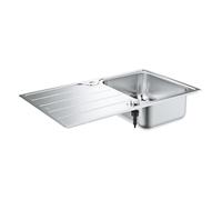 GROHE Évier en acier inoxydable K500 31571SD1 - A encastrer - 1 bac - Installation égouttoir réversible - 86x50 cm - Inox