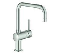 GROHE Mitigeur monocommande évier Minta 32488DC0 – Bec en U orientable, saillie 223 mm – SuperSteel