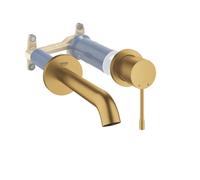 GROHE Mitigeur mural lavabo Essence Taille M Cool sunrise brossé + corps encastré