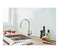 GROHE Feel Robinet de cuisine avec mousseur extractible Dual Spray Supersteel brossé (inox) 31486DC1